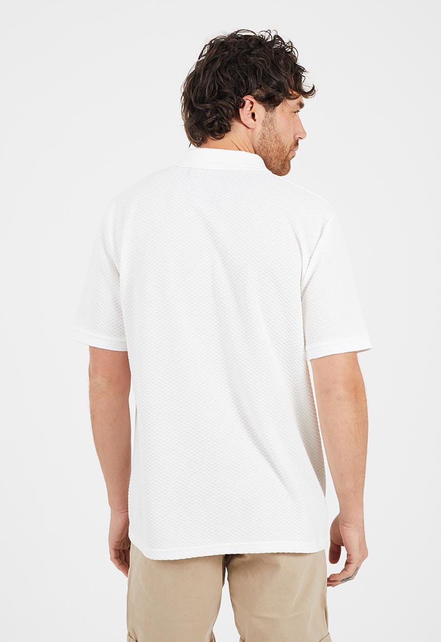 Brave Soul - Short Sleeved Polo Shirt - Cream