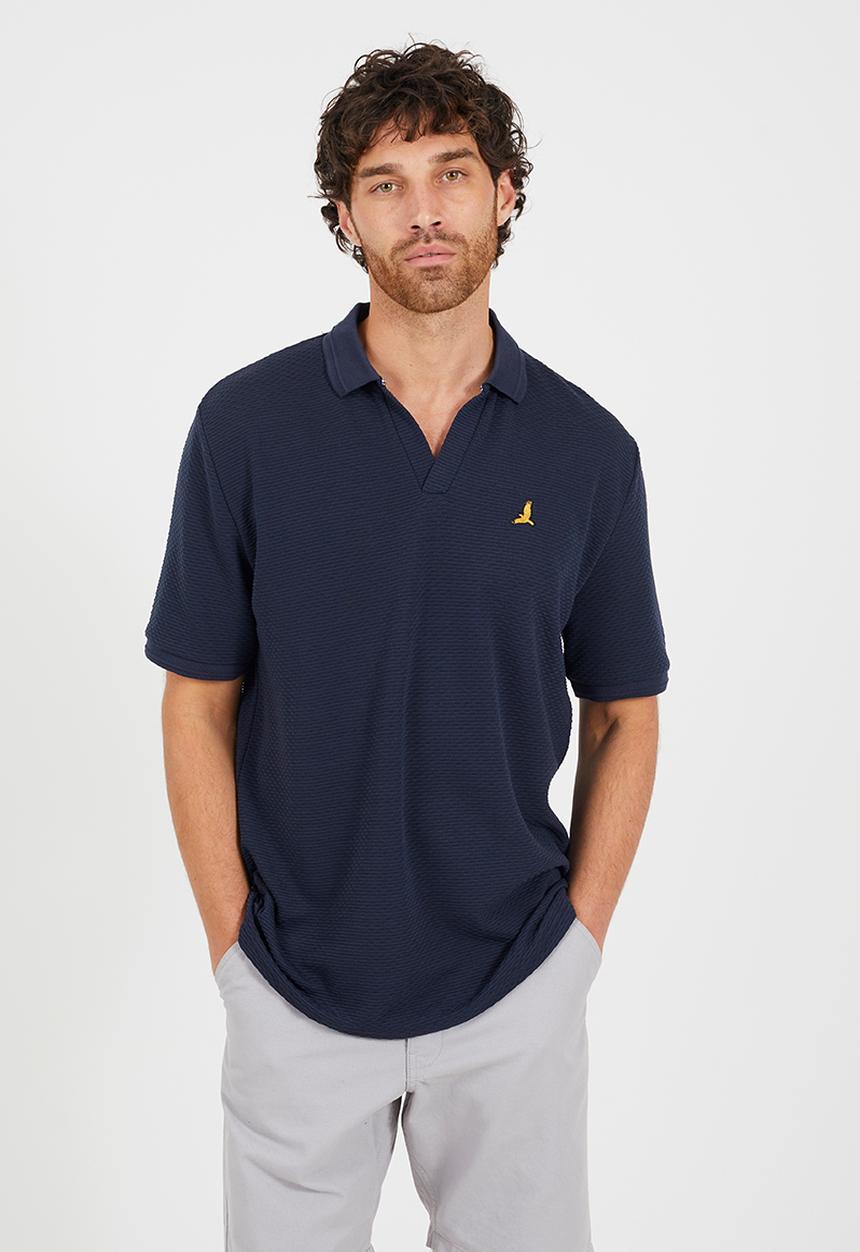 Brave Soul - Short Sleeved Polo Shirt - Navy