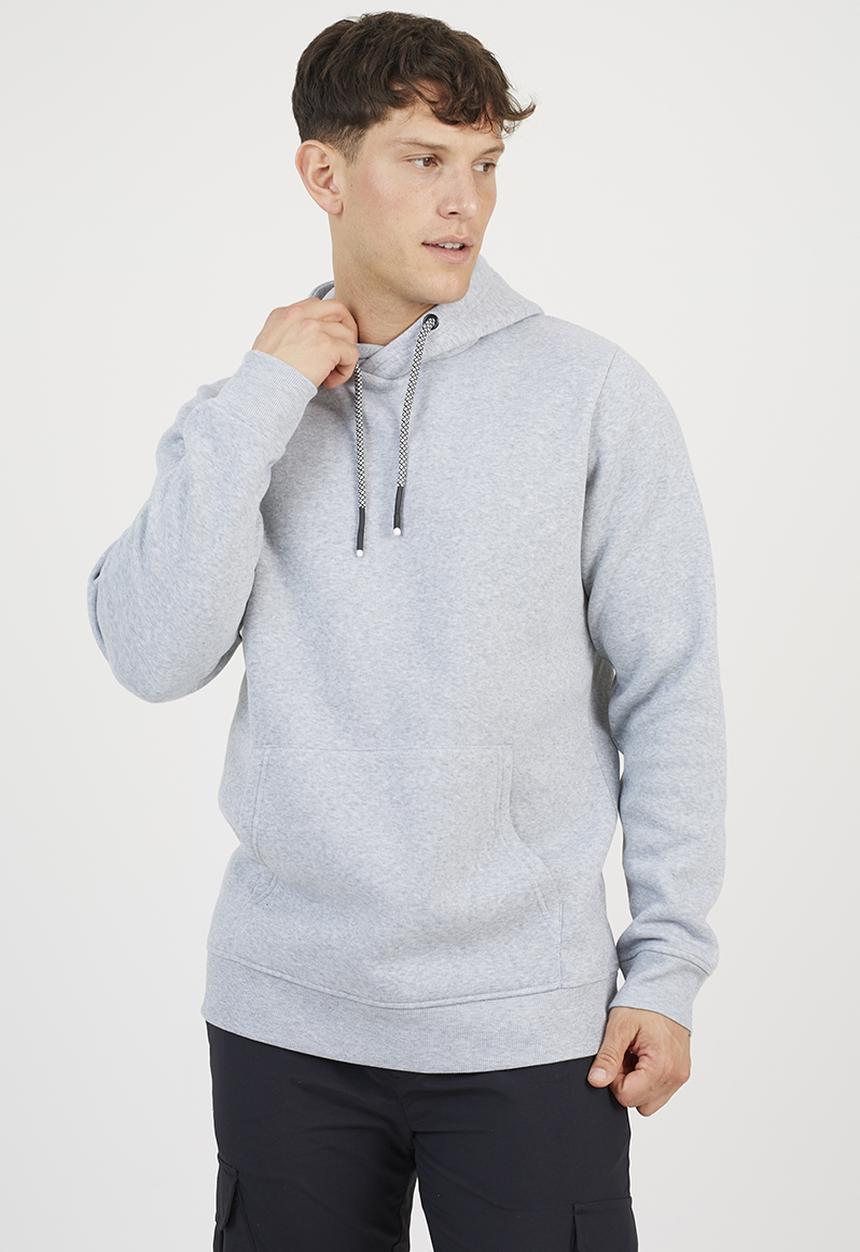 Brave Soul - Hoodie With Cross Over Hood - Lt Grey Marl