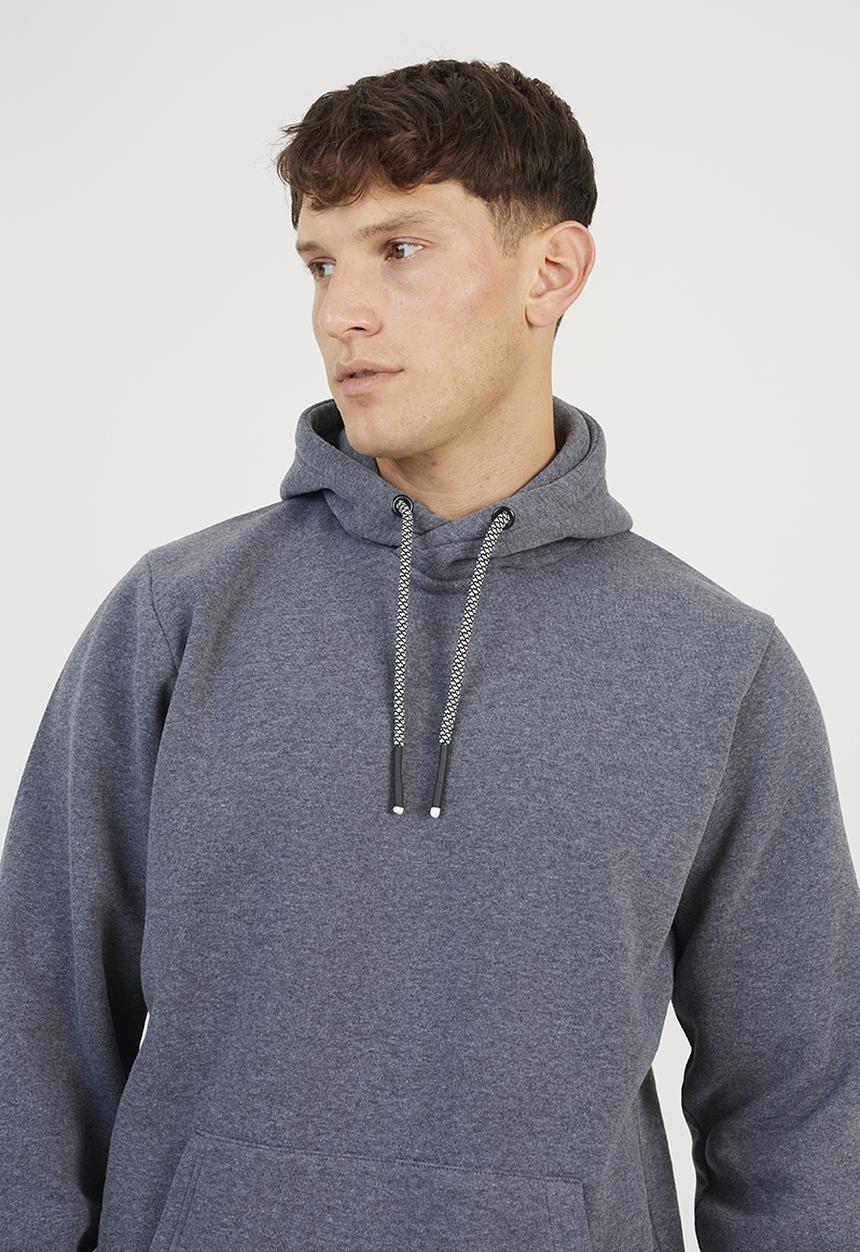 Hoodie With Cross Over Hood - Charcoal Marl
