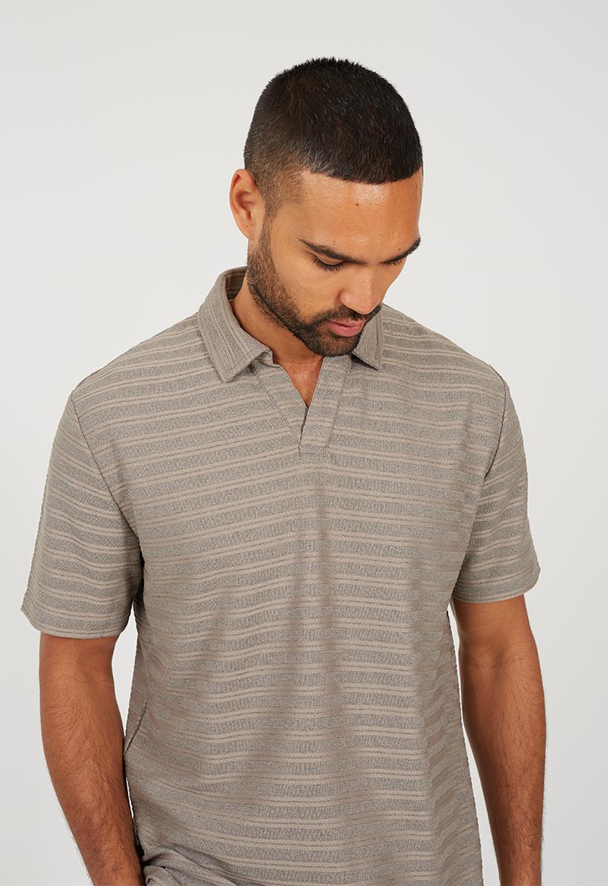 Brave Soul - Trophy Polo Neck - Brown & Grey