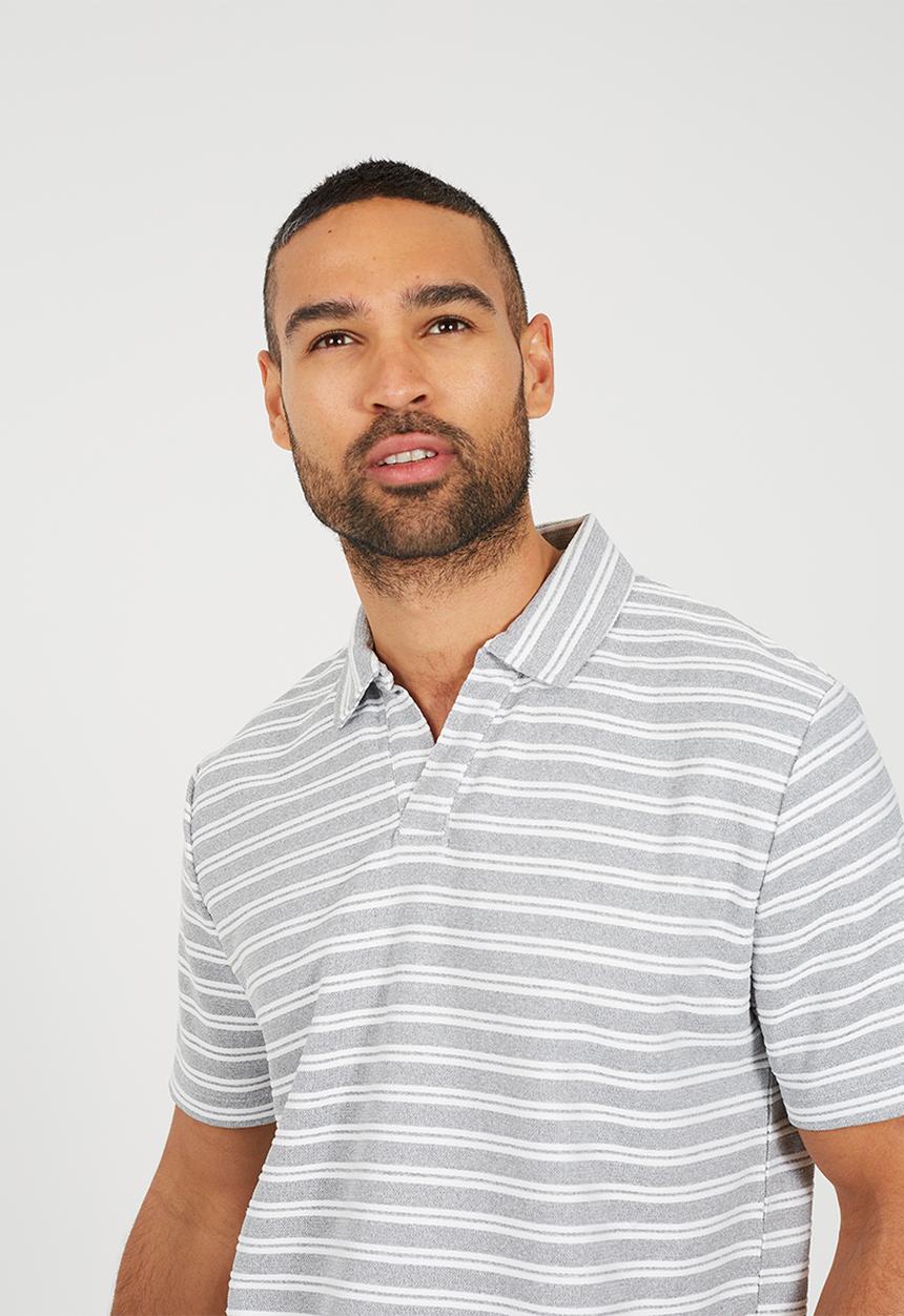Brave Soul - Trophy Polo Neck - White & Grey