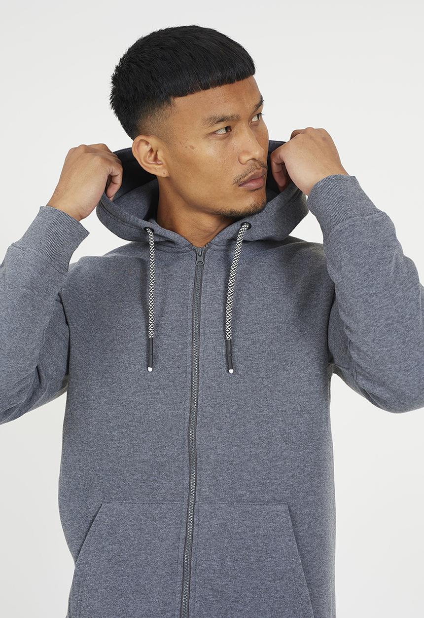 Brave Soul - Zip Hoodie - Charcoal Marl