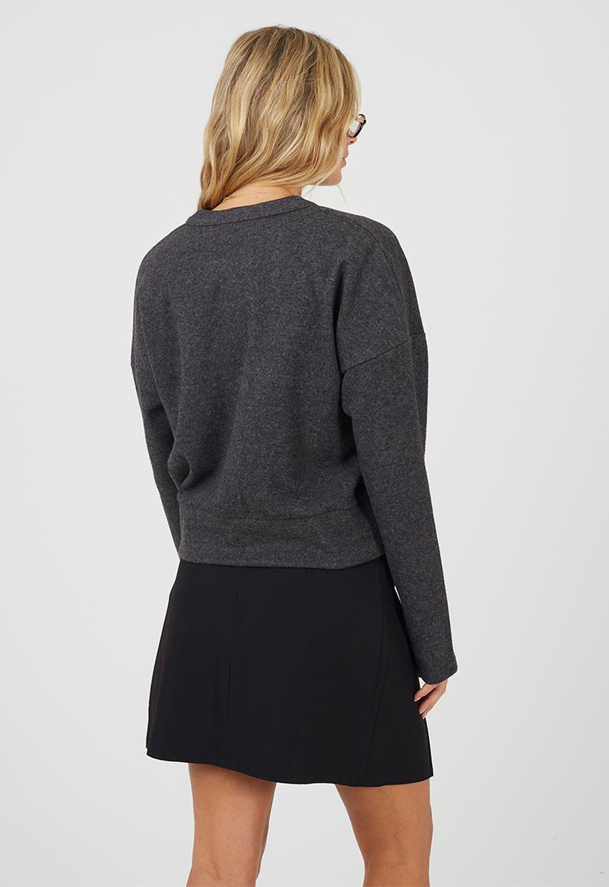 Brave Soul - Ladies Long Sleeve Button Down Top - Grey