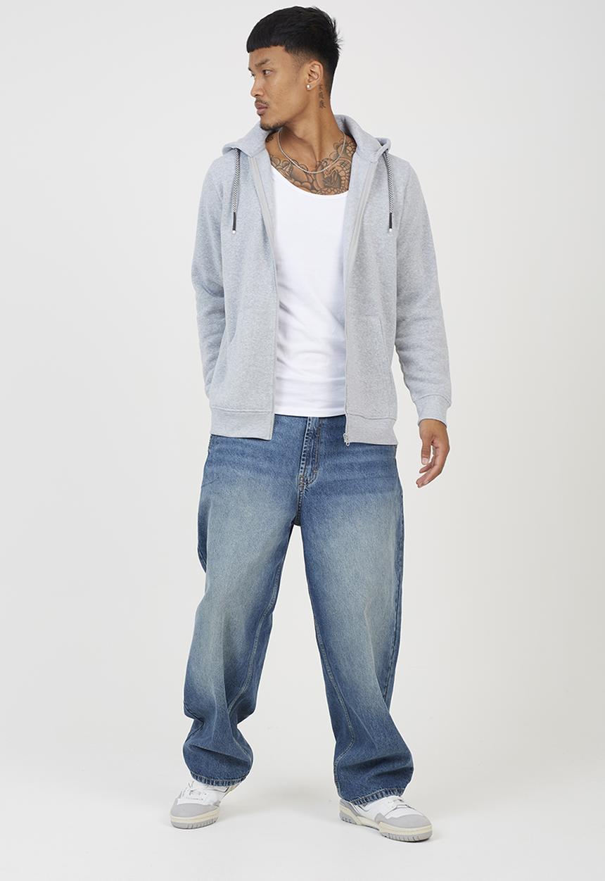 Brave Soul - Zip Hoodie - Lt Grey Marl