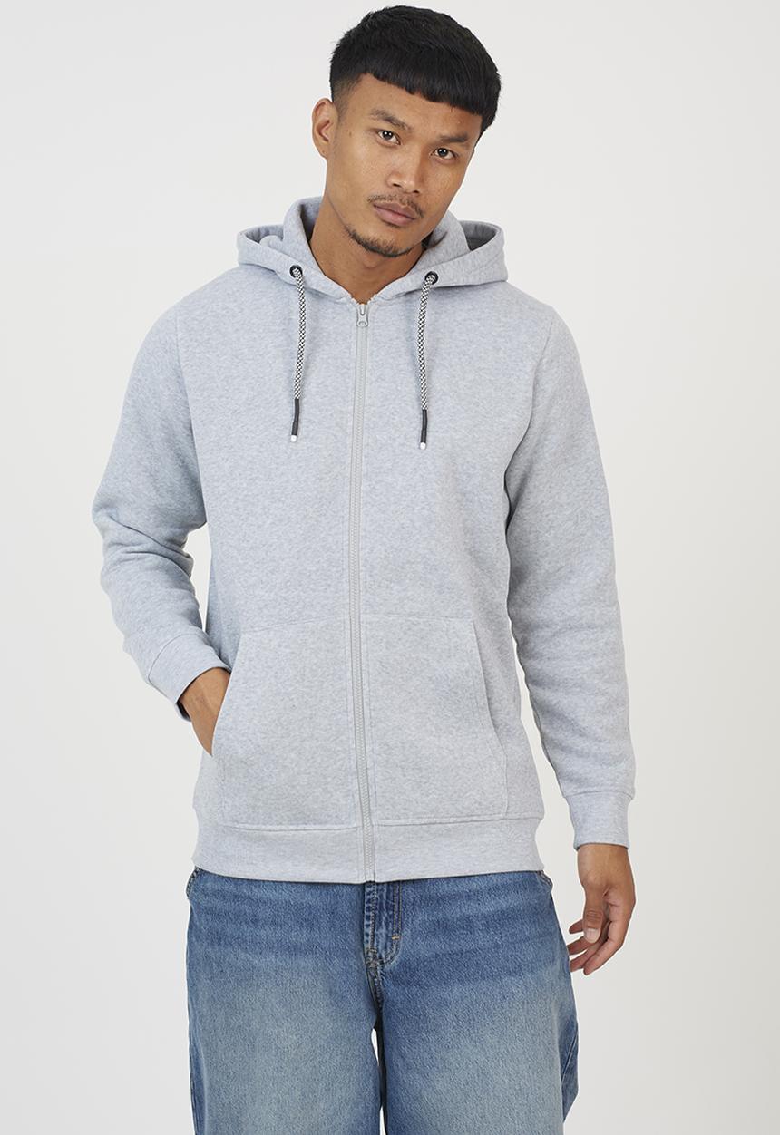 Brave Soul - Zip Hoodie - Lt Grey Marl