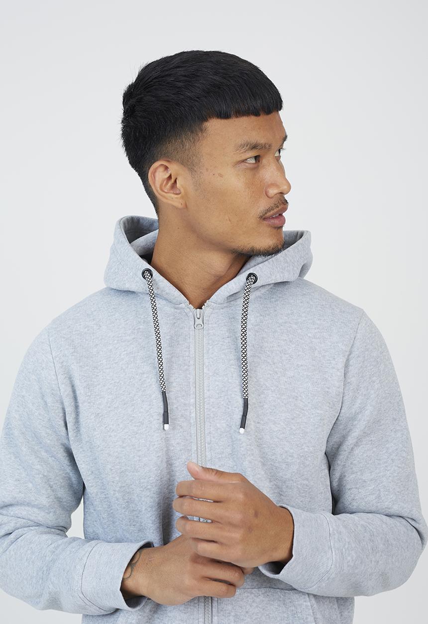 Brave Soul - Zip Hoodie - Lt Grey Marl