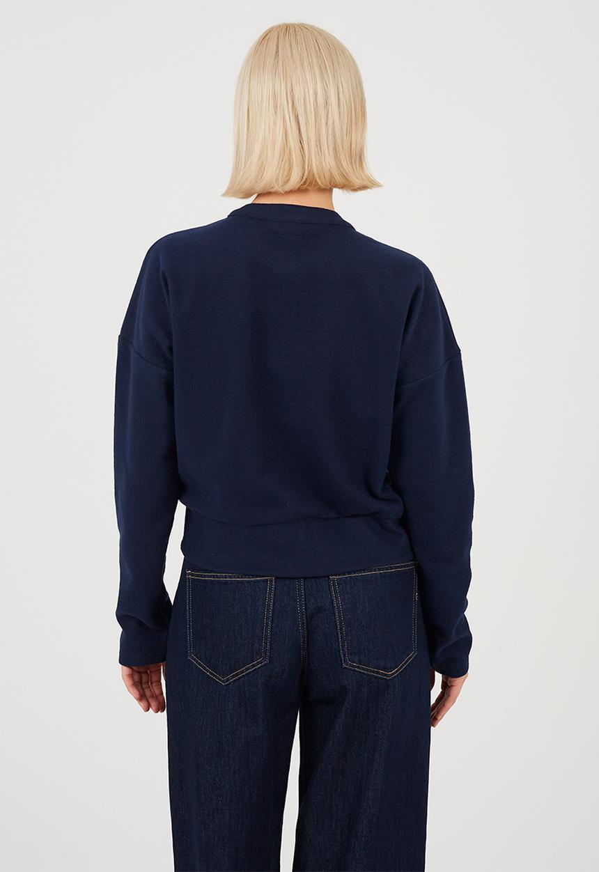 Brave Soul - Ladies Long Sleeve Button Down Top - Navy