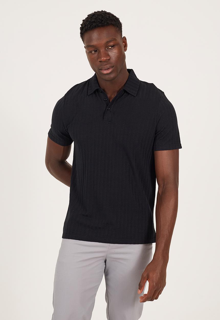 Brave Soul - Short Sleeved 3 Button Polo - Jet Black
