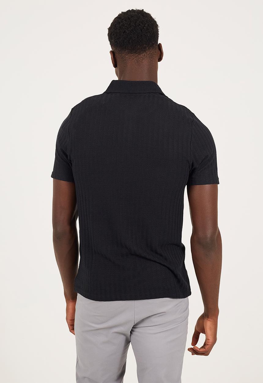 Brave Soul - Short Sleeved 3 Button Polo - Jet Black