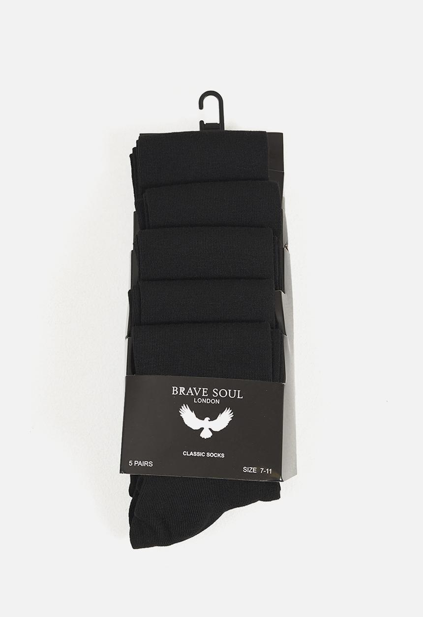 Brave Soul - 5 Pack Socks - Black