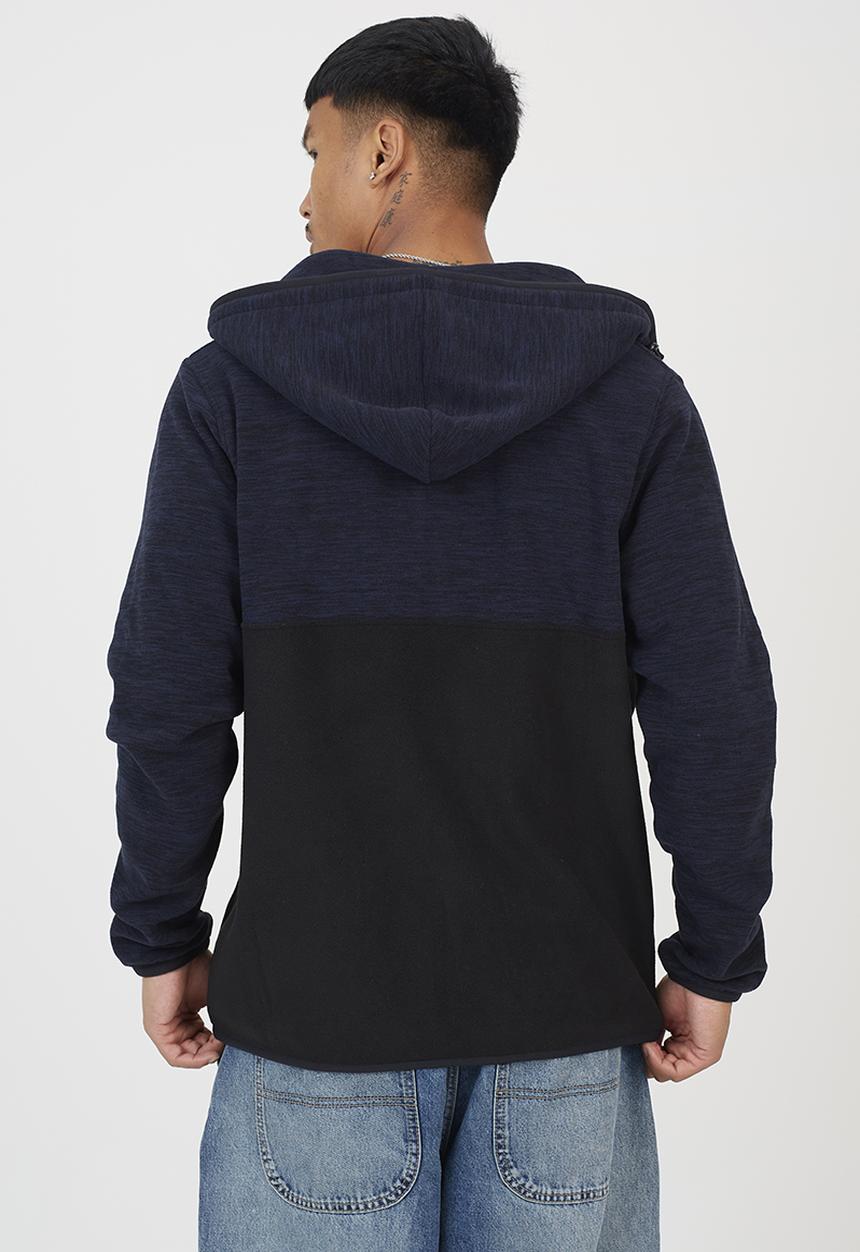 Brave Soul - A  Full Zip Through With Higer Neck - Navy & Black