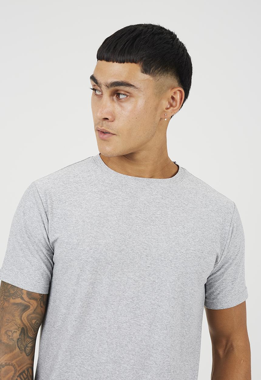 Brave Soul - Crew Neck Short Sleeve T-Shirt - Light Grey Marl