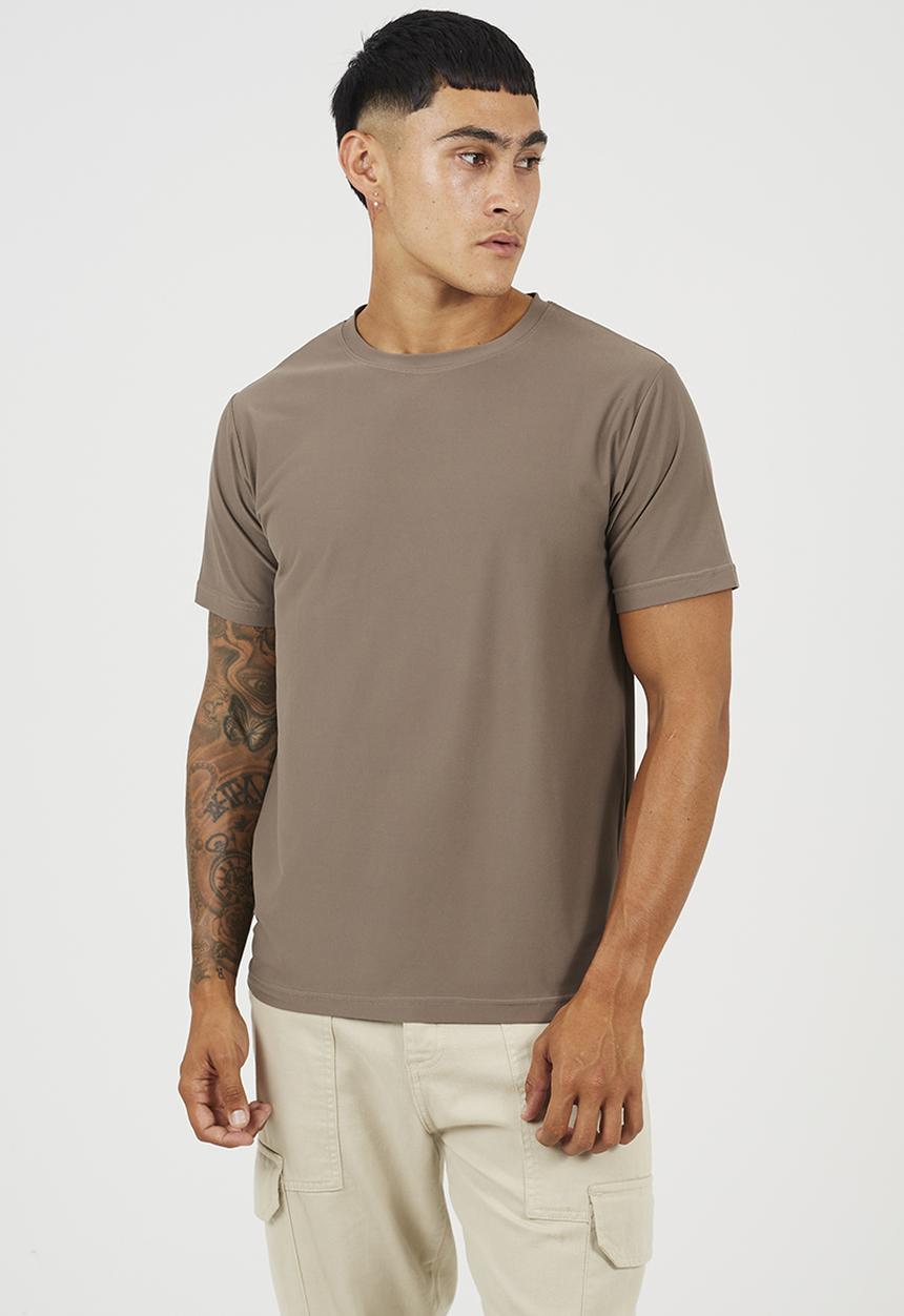 Brave Soul - Crew Neck Short Sleeve T-Shirt - Light Brown