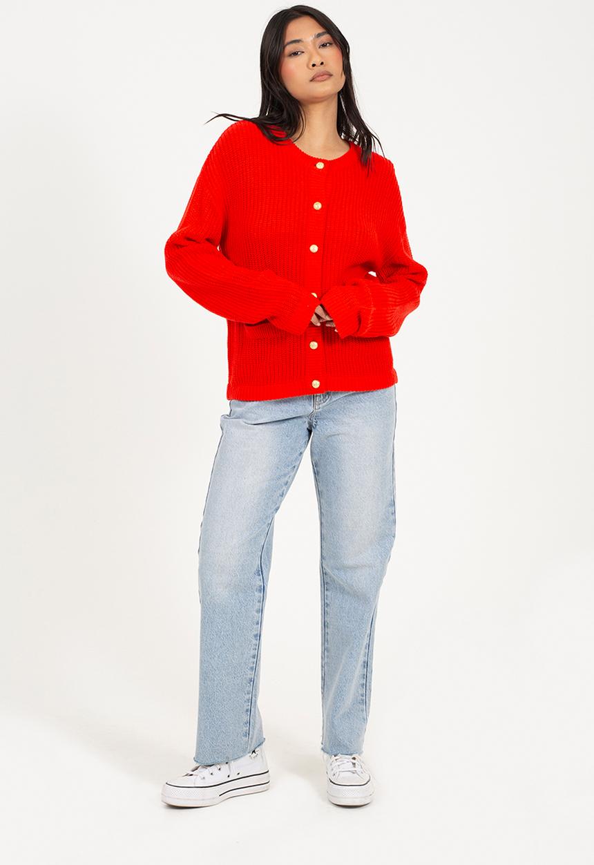 Brave Soul - Ladies Crew Neck - Red