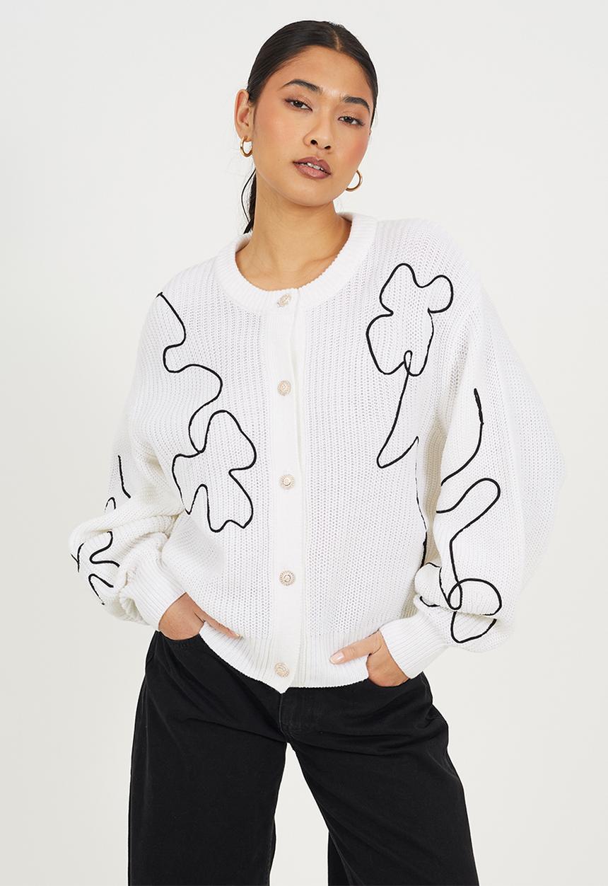 Brave Soul - Ladies Fisherman Knit Button Through Card - Cream