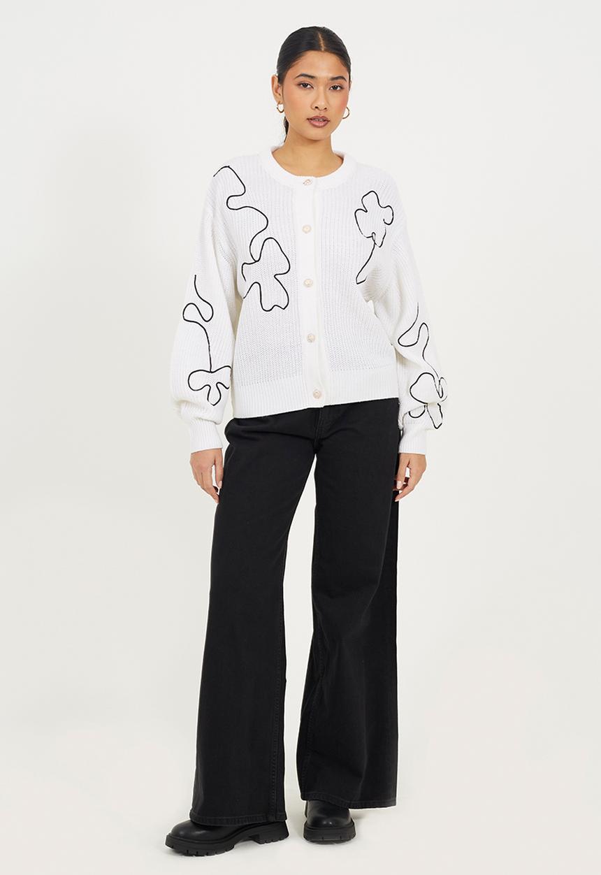 Brave Soul - Ladies Fisherman Knit Button Through Card - Cream