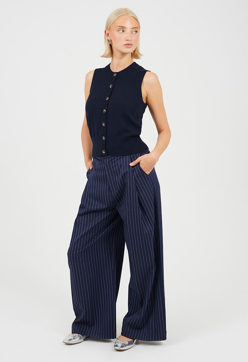Brave Soul - Ladies Sleeveless Waist Coat - Navy
