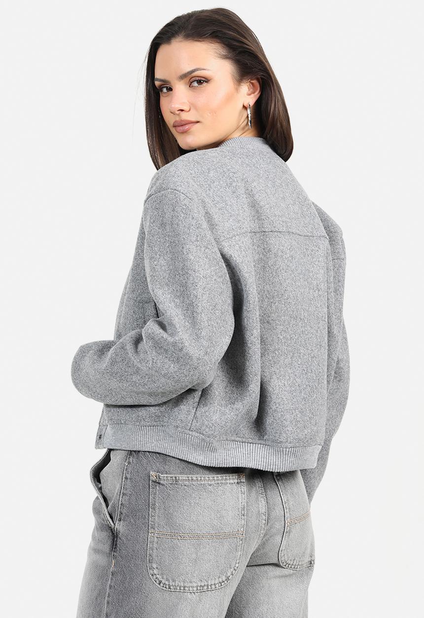 Brave Soul - Ladies Bonded Bomber Jacket - Grey