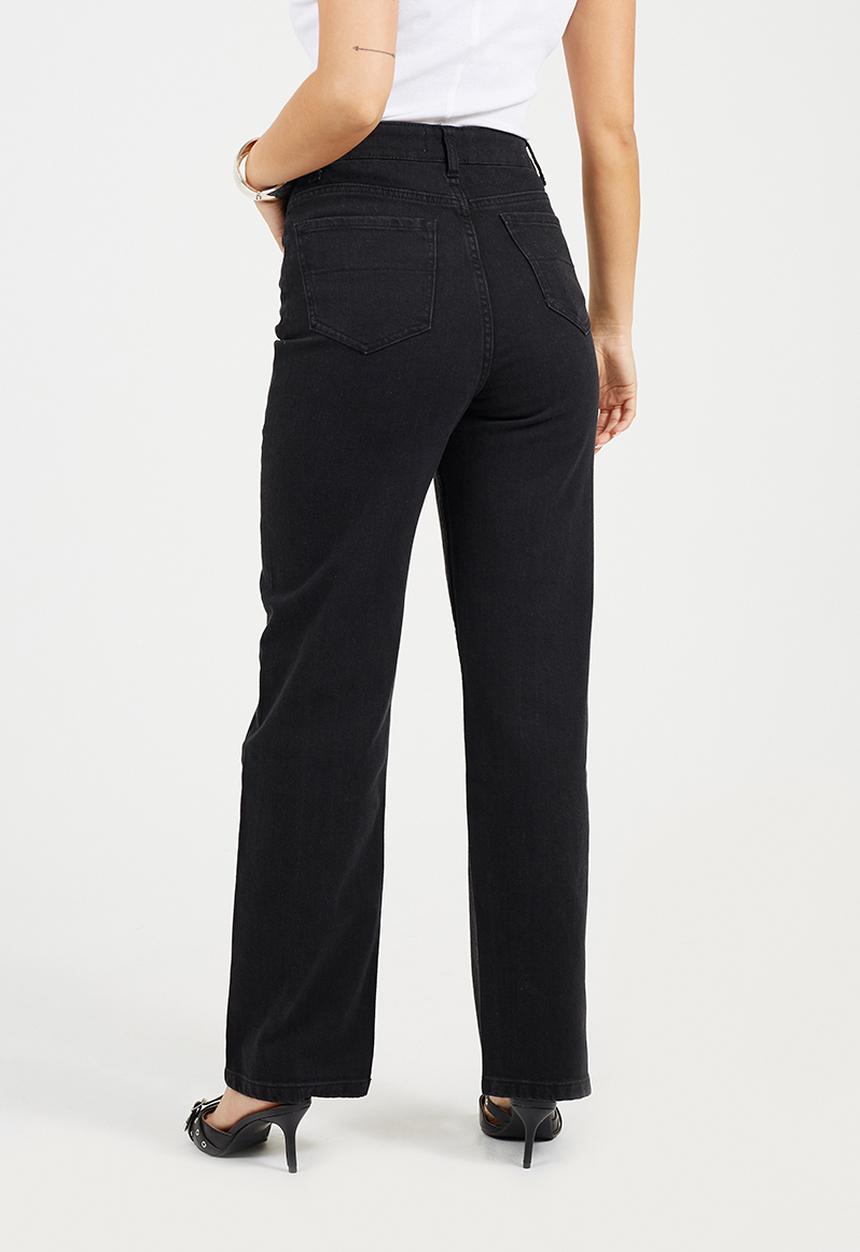 Brave Soul - Ladies Straight Leg Classic Jean - Washed Black