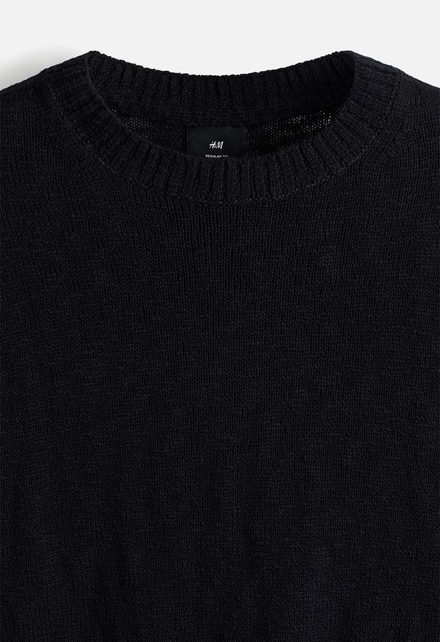 H&M - Regular fit roll-edge jumper - navy blue