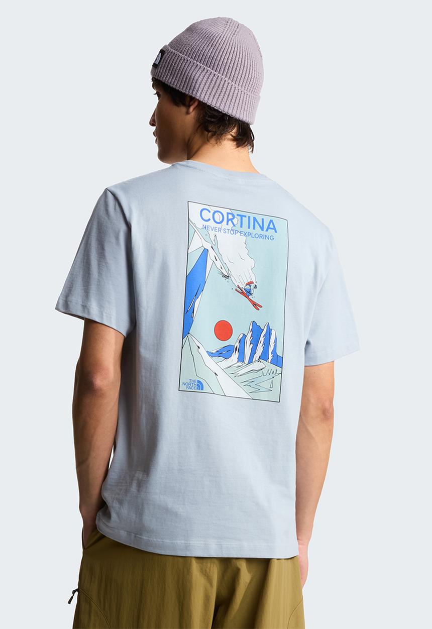 The North Face - Mountain Celebration Relaxed Fit Short Sleeve Tee-Graphic - Frost Grey