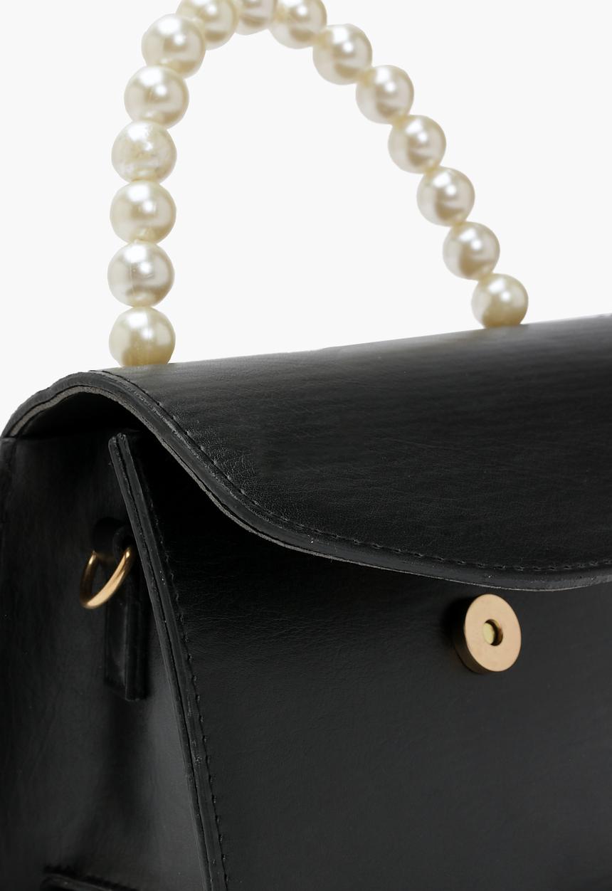 boohoo - Pearl Handle Grab Bag- Black