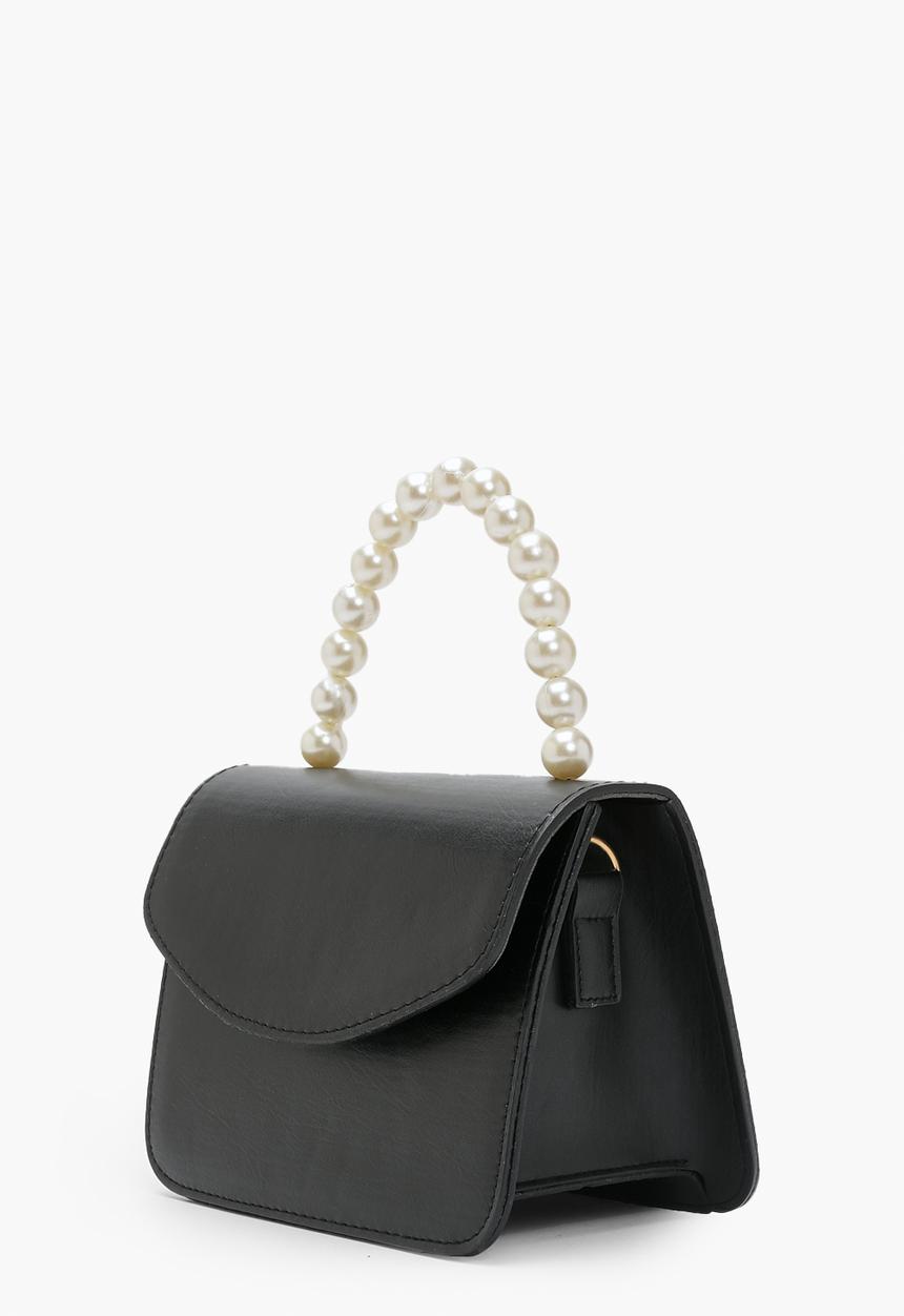 boohoo - Pearl Handle Grab Bag- Black