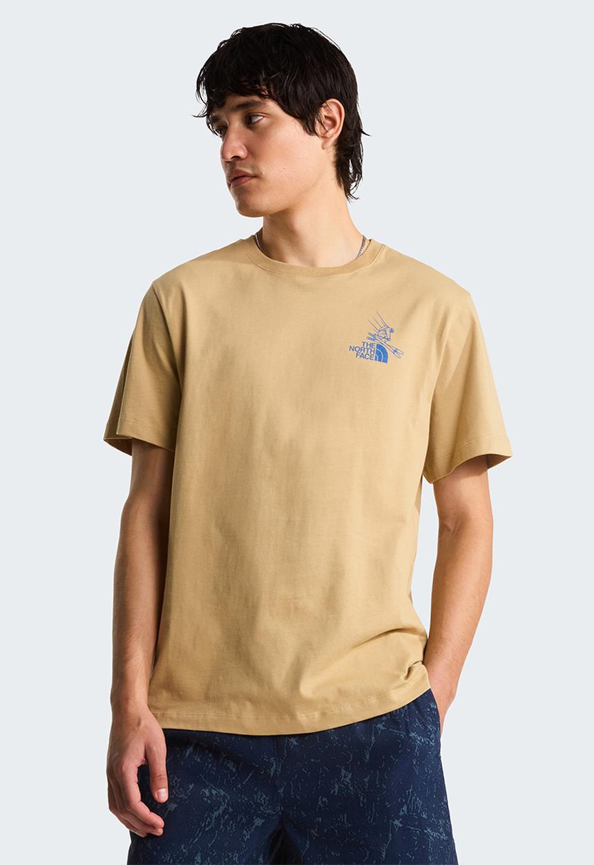 The North Face - M Mountain Celebration Relaxed Fit Short Sleeve Tee-Graphic - Khaki Stone