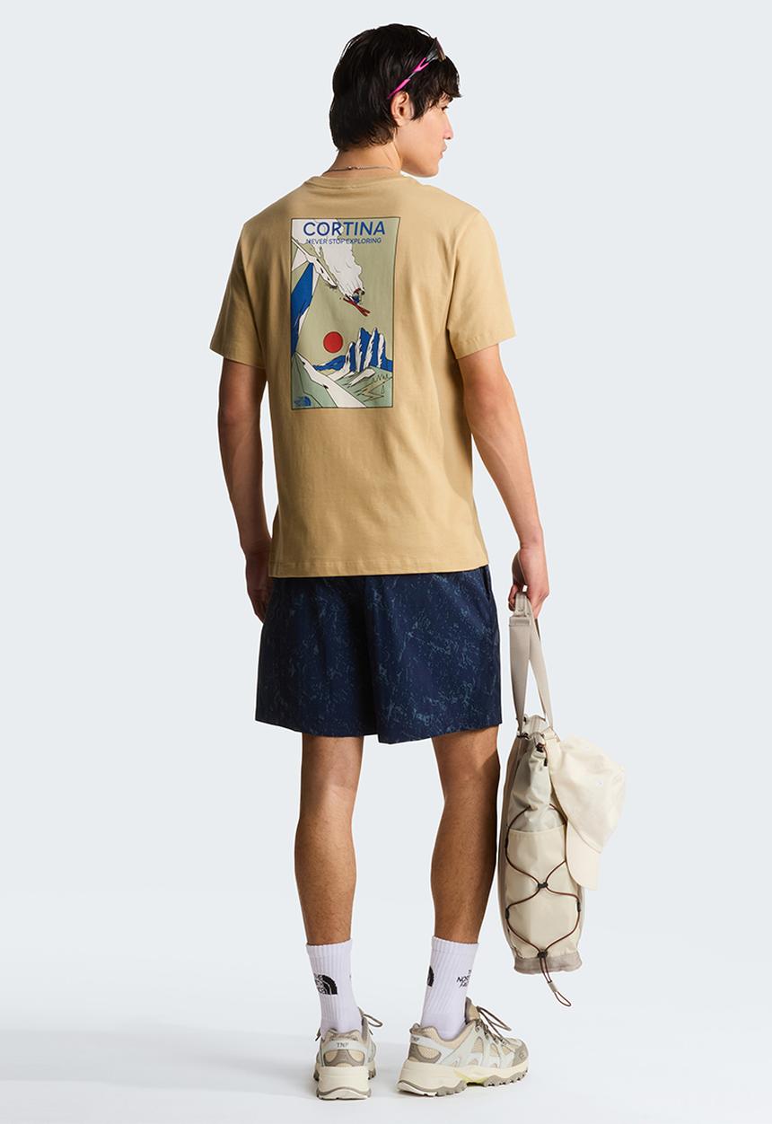 The North Face - M Mountain Celebration Relaxed Fit Short Sleeve Tee-Graphic - Khaki Stone