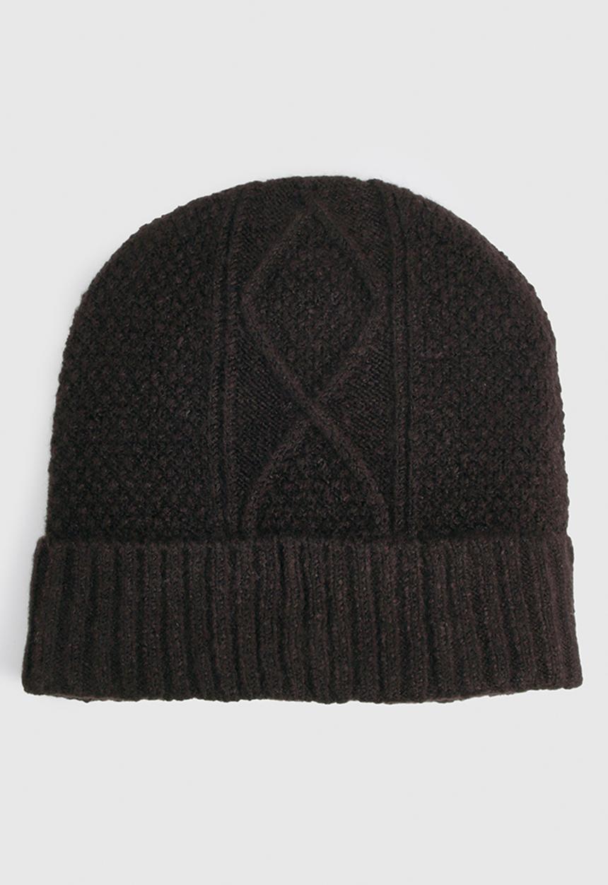 boohoo - Cable Knit Beanie- Black