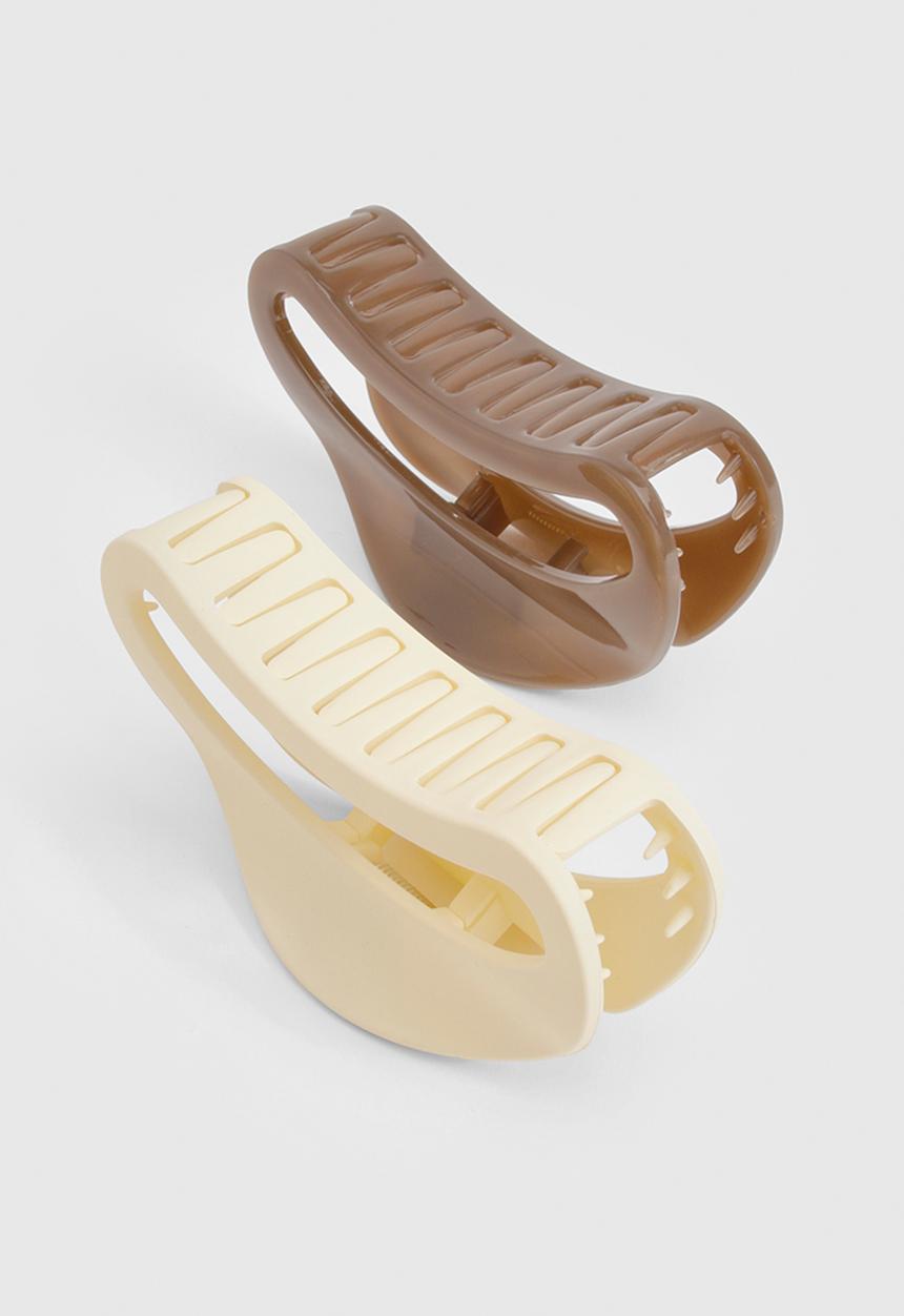 boohoo - Oversized Claw Clip 2 Pack- Multi