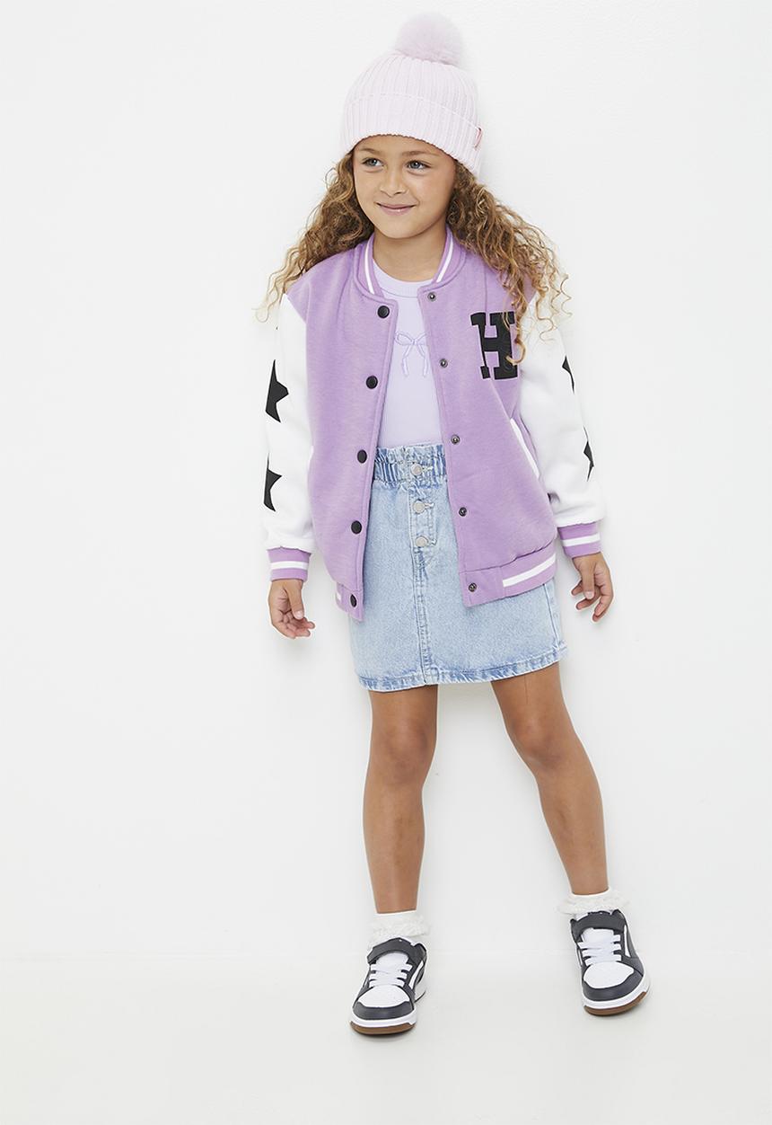 Pop Candy - Baseball jacket - pale purple/white/black