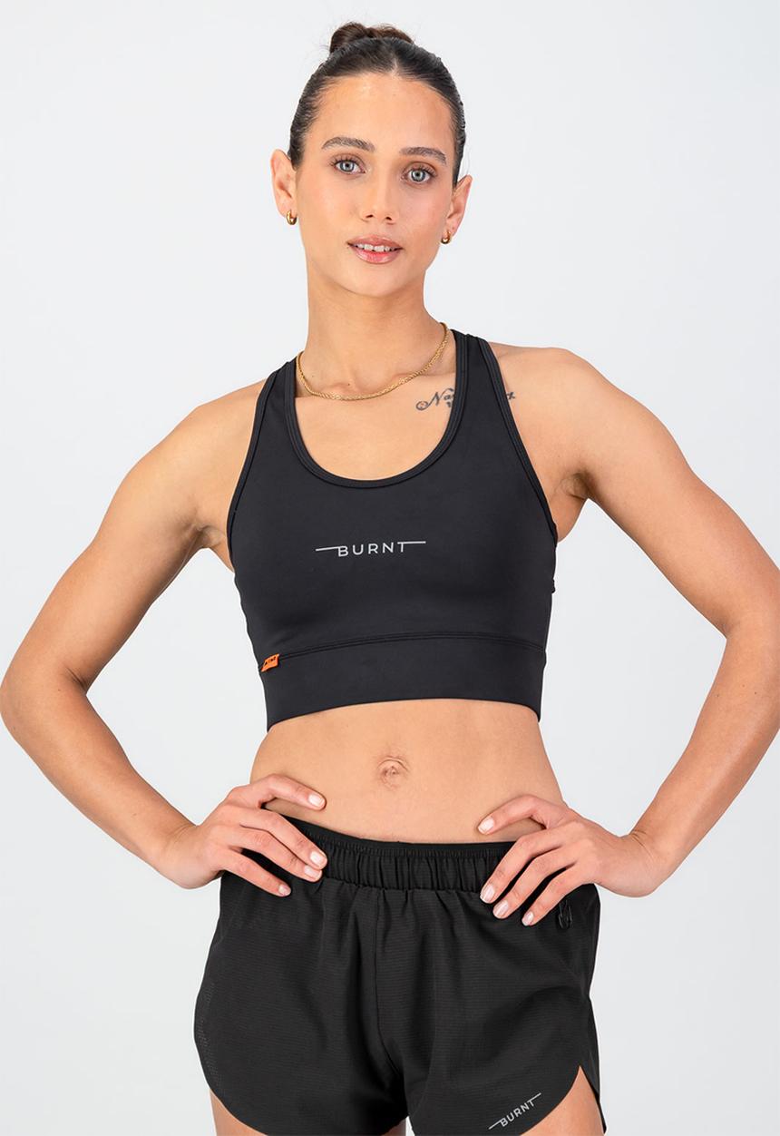 Burnt  - Momentum Sports Bra - Black