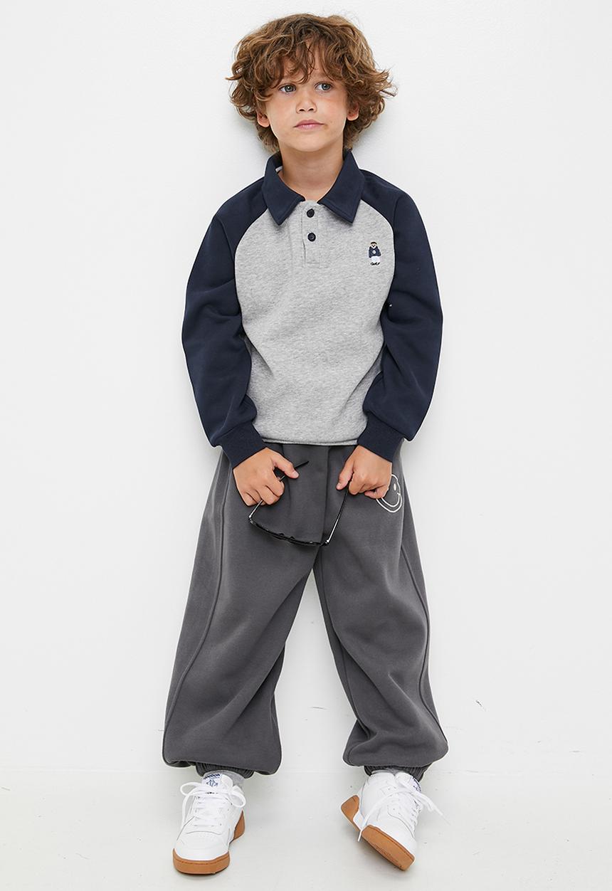 Pop Candy - Sloth embroidered raglan sweatshirt - navy/grey