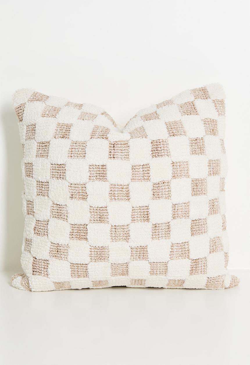 Sixth Floor - Checker Jute Cushion Cover - Natural