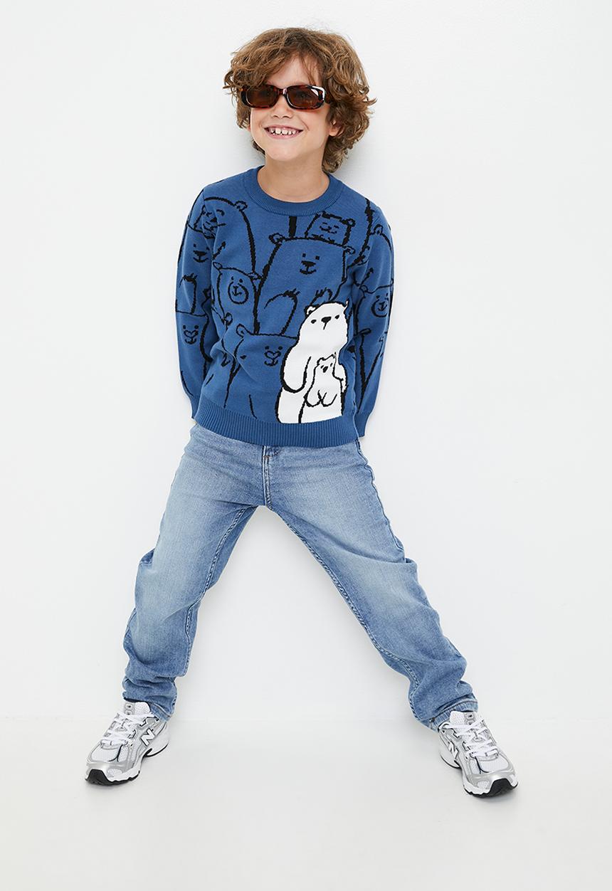 Pop Candy - Bear family jersey - sea blue
