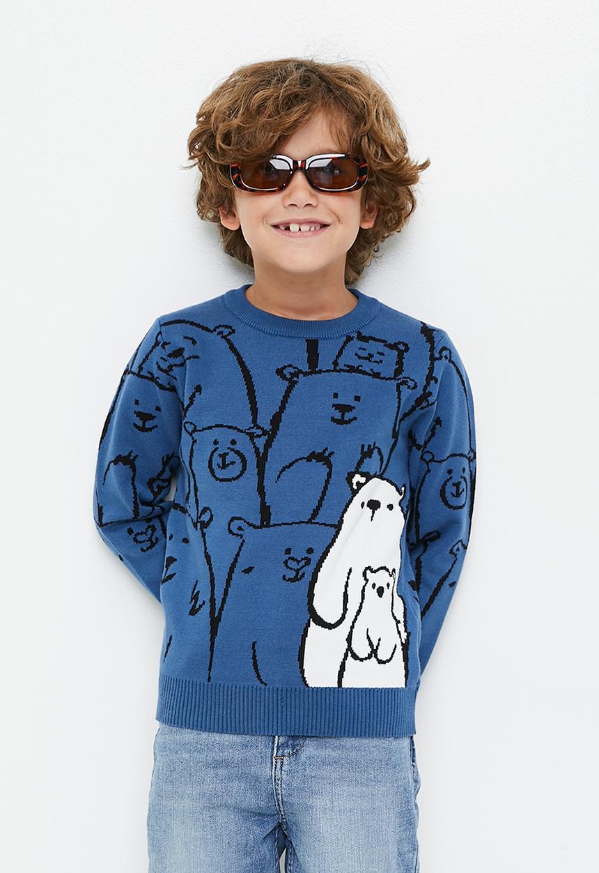 Pop Candy - Bear family jersey - sea blue