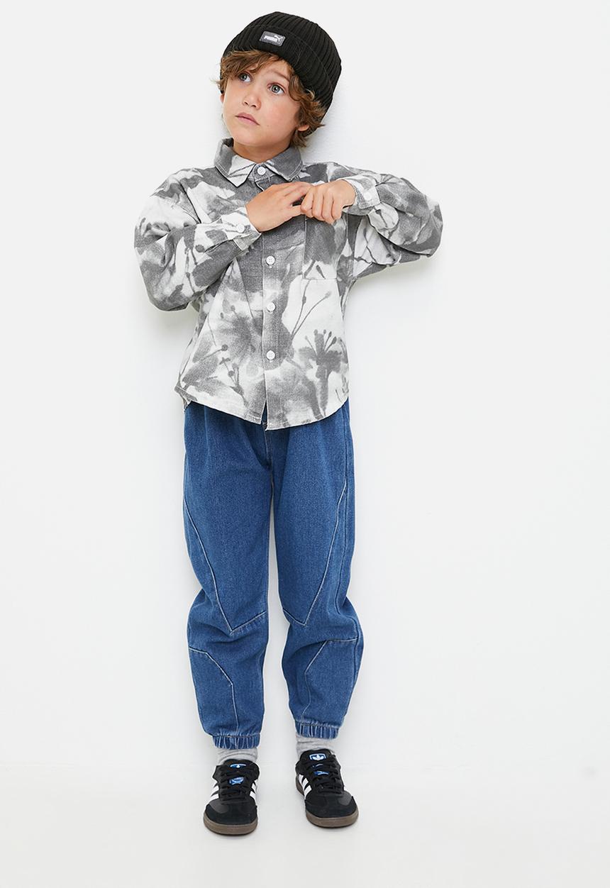Pop Candy - Watercolour floral shirt - grey