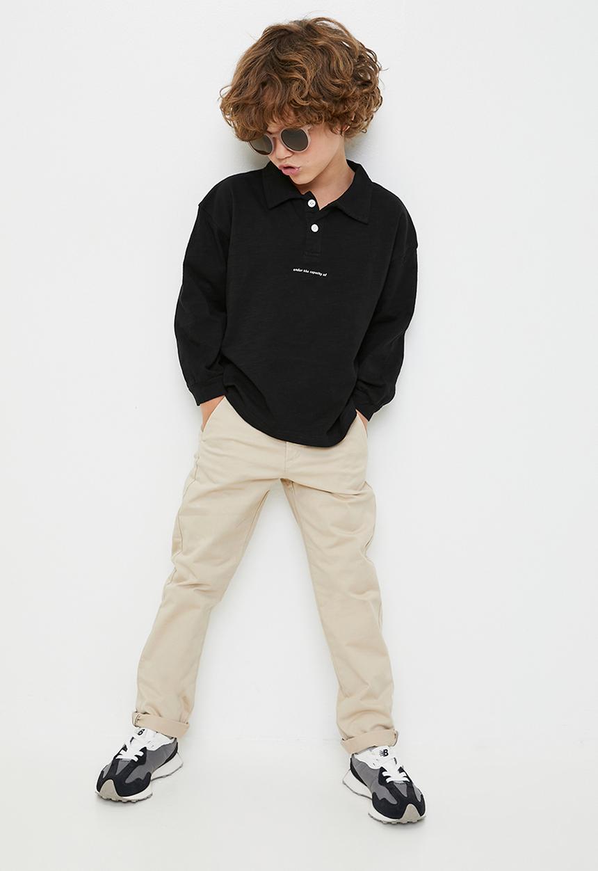 Pop Candy - Henley-style shirt with slogan - black/under the capacity of