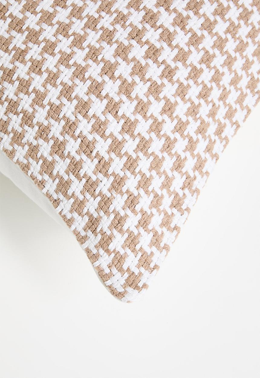Sixth Floor - Houndstooth Woven Cushion Cover - Beige