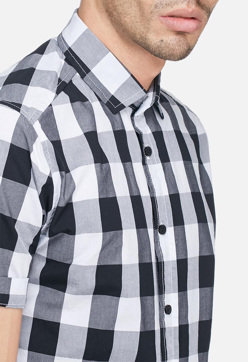 basicthread - Check slim fit s/s shirt