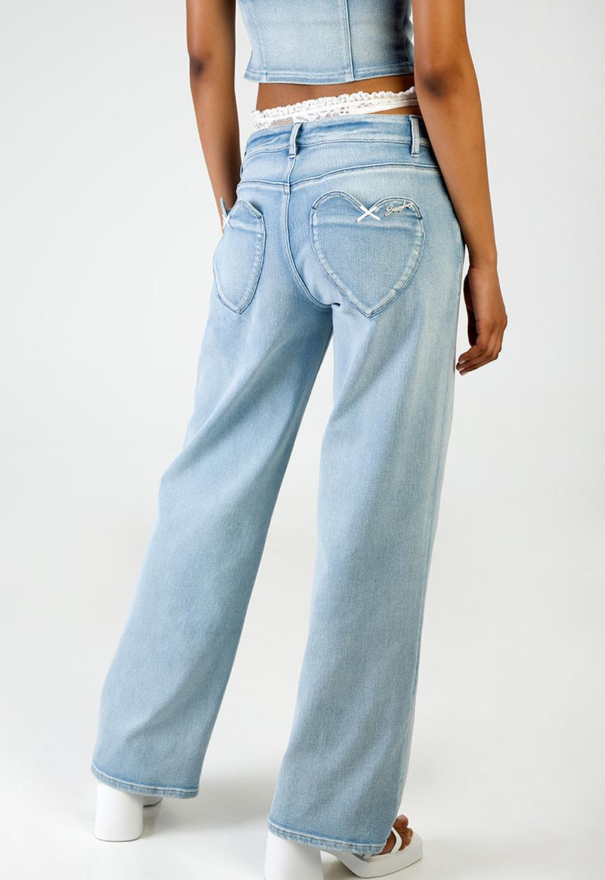 SISSY BOY - Nicole: Low Waist Wide Leg - Light Vintage