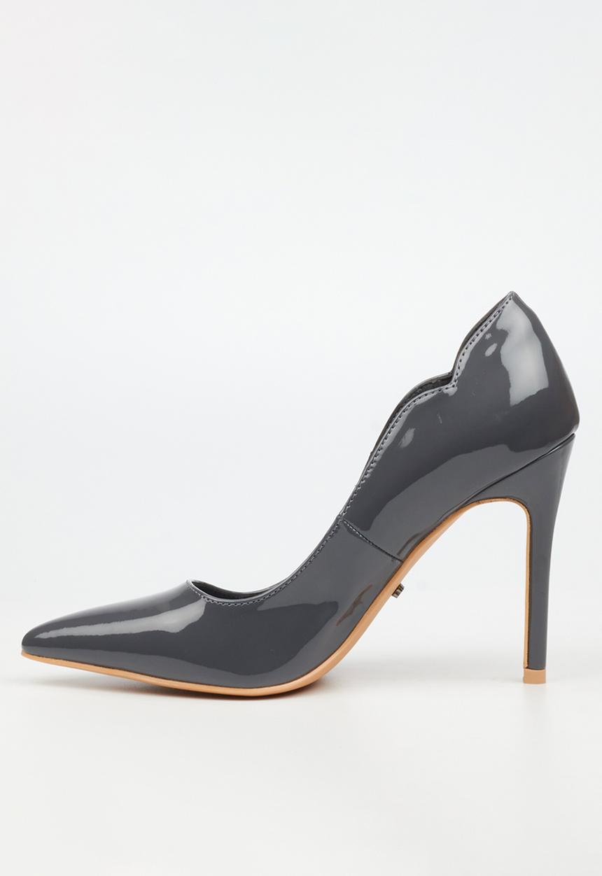 Miss Black - Lola 1 classic scallop heel - charcoal