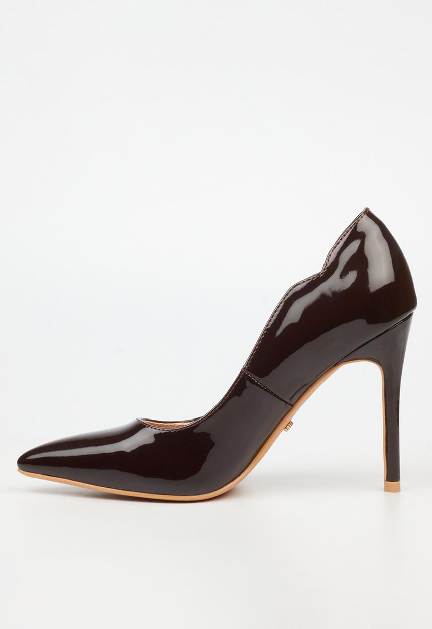 Miss Black - Lola 1 classic scallop heel - chocolate