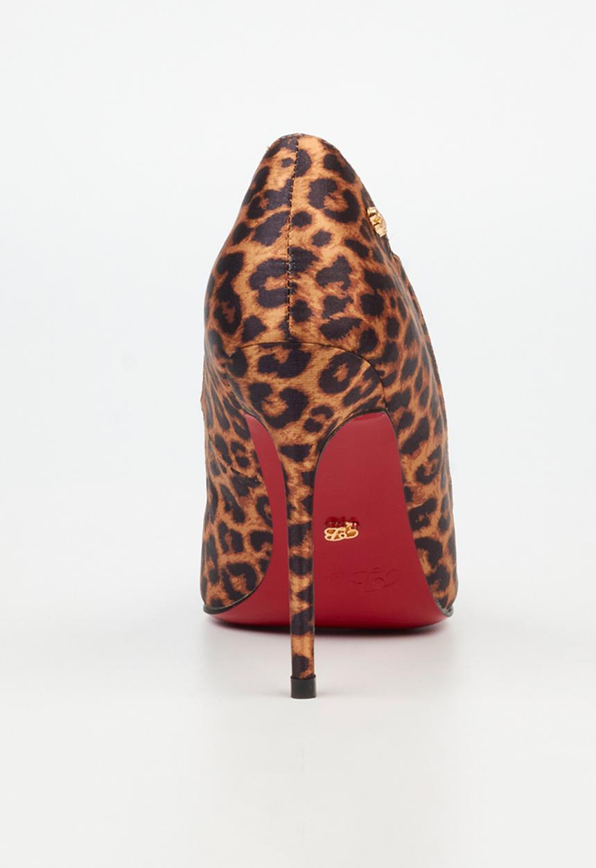 Miss Black - Lola 58 classic scallop heel - leopard