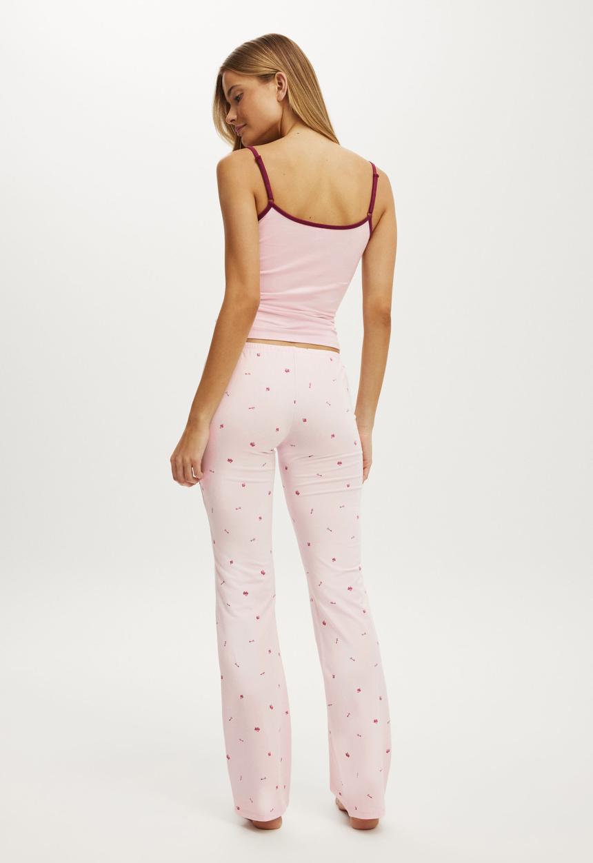 Cotton On - Dreamy soft flare pant - pink kiss lock & key