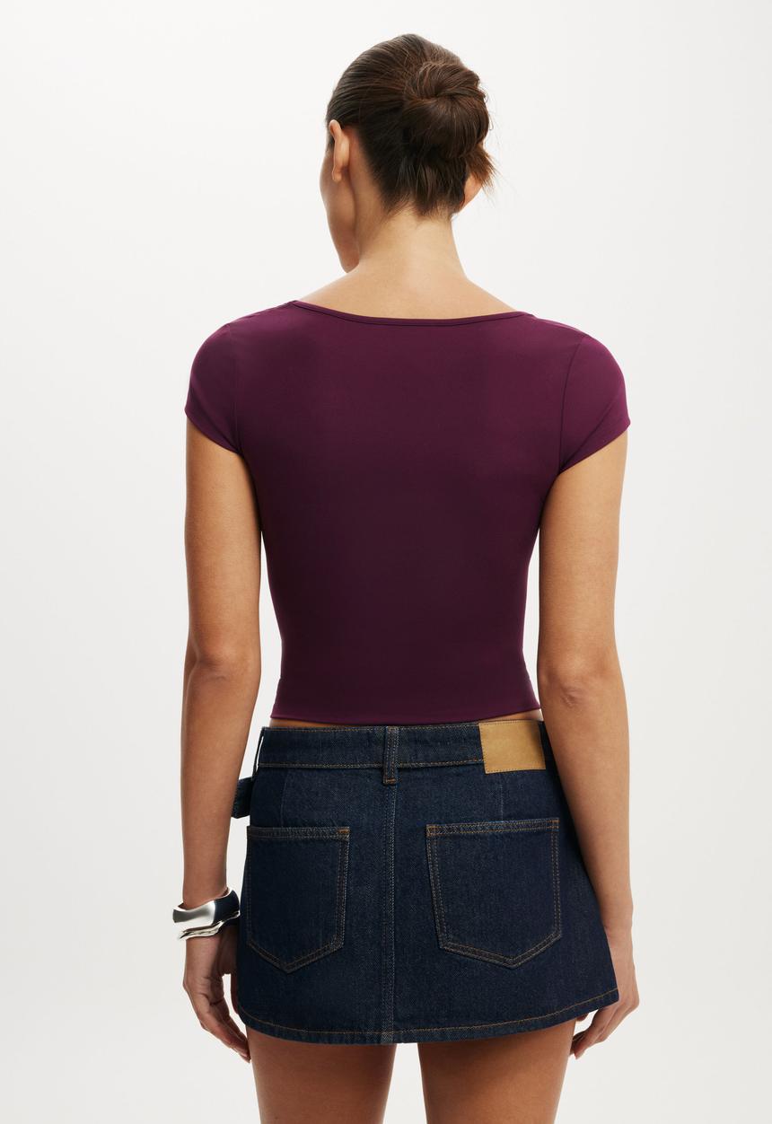 Cotton On - Pleated micro wrap skirt - aries blue