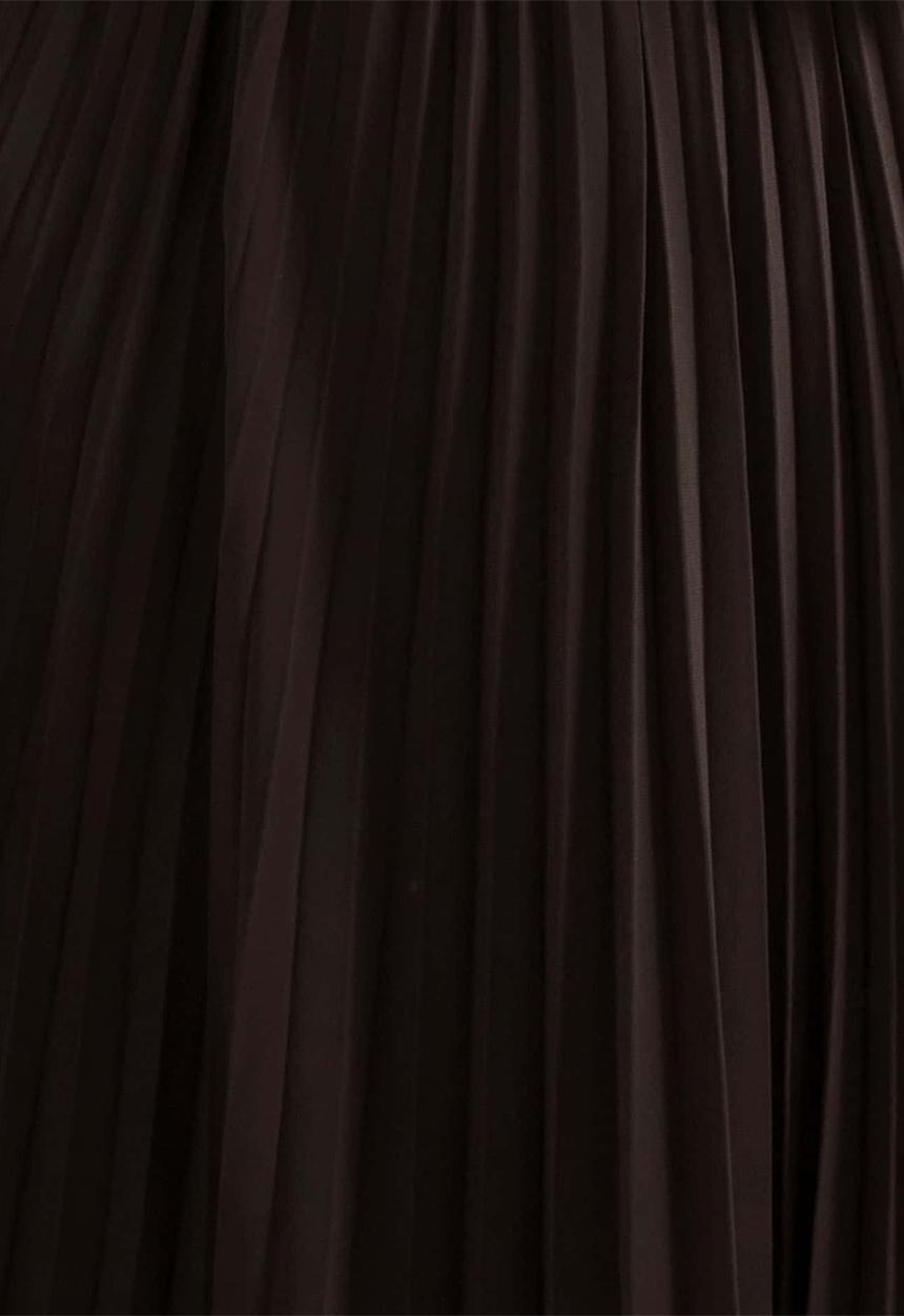 Forever New - Capri bardot pleat hem midi dress in chocolate 