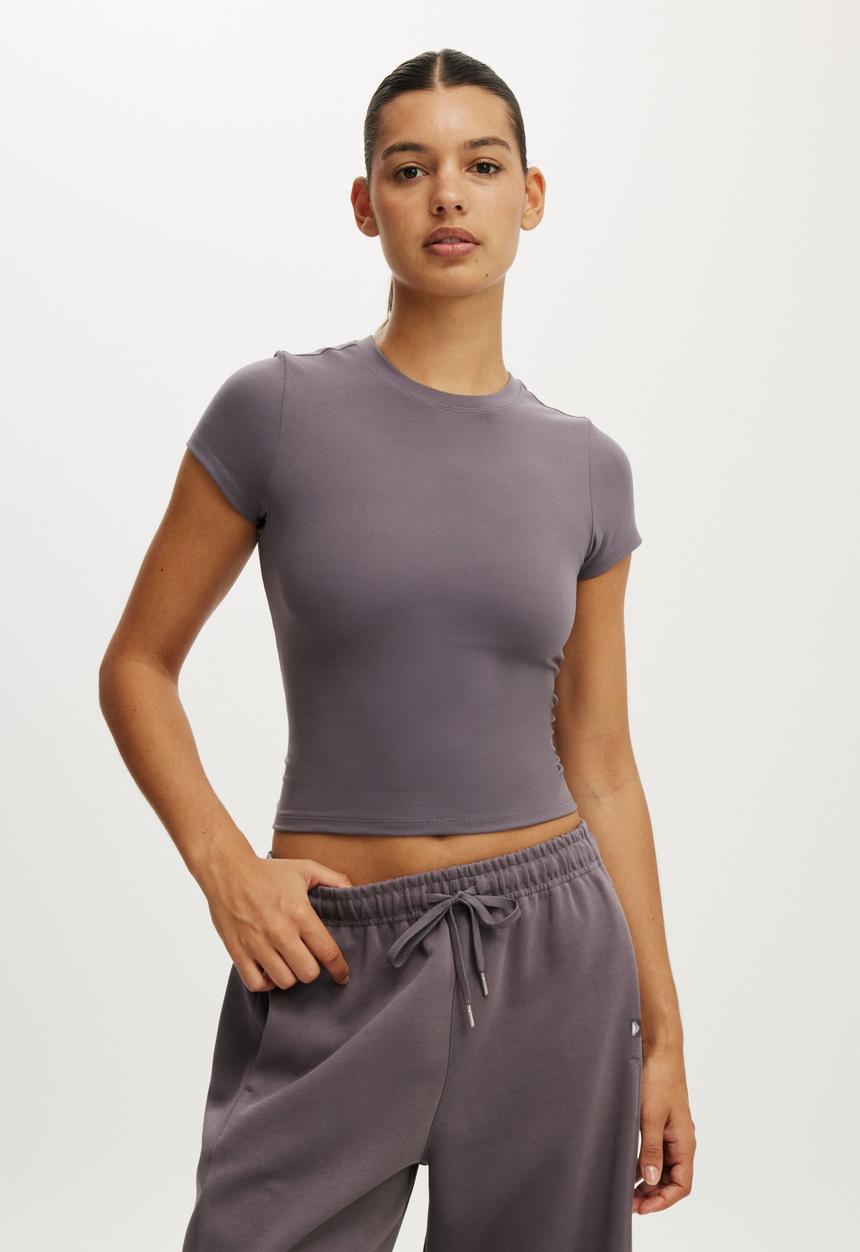 Cotton On - Ultra Soft Fitted T-shirt - Violet Grey